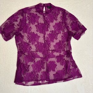 Lane Bryant sheer floral lace top in a vibrant purple. It’s a NWOT! Size 16/18